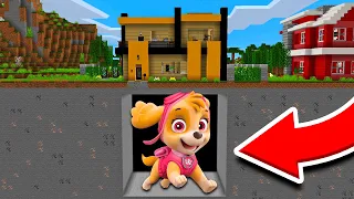 APARECE SKYE PAW PATROL GIGANTE DEBAJO DE MI CASA EN MINECRAFT 😱