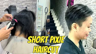 SUPER PIXIE HAIRCUT | POTONG RAMBUT BONDOL ABIS | Short Haircut | ASMR | DIY | Short Haircut