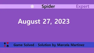 Microsoft Solitaire Collection | Spider Expert | August 27, 2023 | Daily Challenges