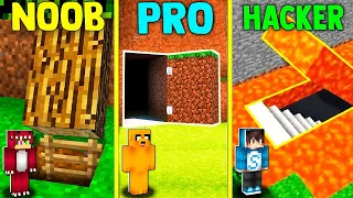 MINECRAFT: BASE SECRETA NOOB VS BASE SECRETA PRO VS BASE SECRETA HACKER 😱🚫 DIRECTO LOS COMPAS