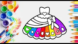 How to draw a super cute dress with a heart | Drawing a picture dress | Как нарисовать платье