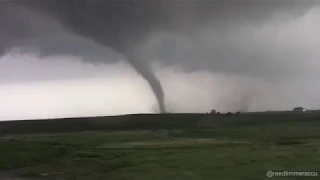 Dancing vortices of EF3 tornado near Coleridge, Nebraska on June 17, 2014