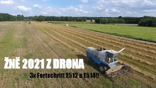 ŽNĚ 2021 Z DRONA//3x Fortschritt E512 a E514