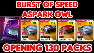 Asphalt 9 | Opening 130 Packs of BURST OF SPEED Aspark Owl | Check Drop Rates 👍