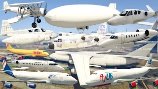 GTA V: Every White Airplanes Los Santos Airport Best Extreme Longer Crash and Fail Compilation