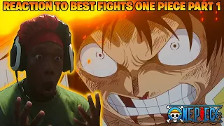 FIRST TIME REACTION TO BEST FIGHTS OF ONE PIECE PART 1 (NAH ZORO VS MIHAWK IS ACTUALLY FIRE WTF!!??)