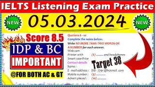 IELTS LISTENING PRACTICE TEST 2024 WITH ANSWERS | 05.03.2024