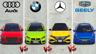 Audi RS7 vs BMW M2 vs Mercedes Benz AMG vs Geely Zeekr 001 - GTA 5 Mods Which Car is Best?