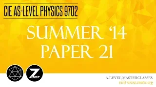 CIE AS Physics 9702 | S14 P21 | Solved Past Paper