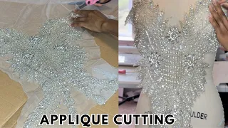 How to Cut out Rhinestone Appliqués for Prom Dresses and Wedding Gowns| Tutorial | Beginner Friendly