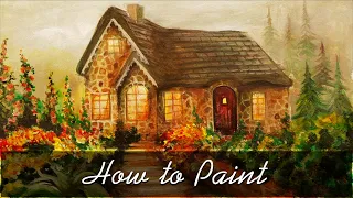 How to Paint a Cottage | Acrylic Painting Tutorial in Real Time