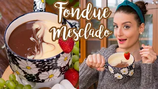 FONDUE MESCLADO (DE CHOCOLATE AO LEITE COM CHOCOLATE BRANCO) - Cozinha do Bom Gosto - Gabi Rossi