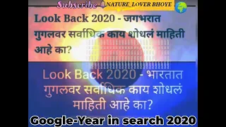 Google - Year in search 2020. A massive search on Google in 2020.  Honest Google year in search 2020