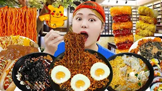 Mukbang 만화카페 만화방 먹방 모음! Korean Food comic book cafe collection 라면 떡볶이 Tteokbokki chicken | HIU 하이유