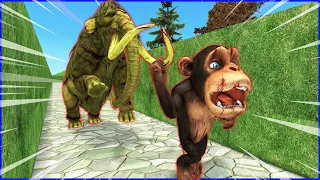 Zombie Elephant mammoth chasing Funny monkey game Temple run | Mammoth life 2k23