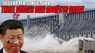 Crash at any time! satellite images show the distorted structure of The giant Three Gorges Dam