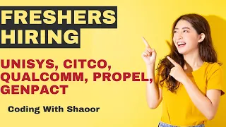 UNISYS, QUALCOMM, CITCO Hiring | OFF Campus Drive 2024, 2023, 2022, 2021 Batch Hiring | Fresher Jobs