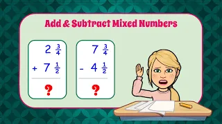 Add & Subtract Mixed Numbers Using a Line Plot | 5.MD.B.2 💛💙