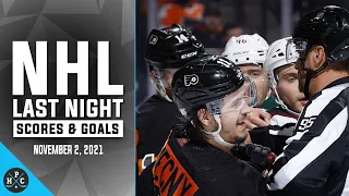 NHL Last Night: All 48 Goals and Scores on November 2, 2021