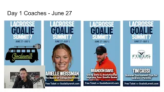 Lacrosse Goalie Summit 7 - Kickoff video! Free Lacrosse Goalie Training event - June 27 thru July 1