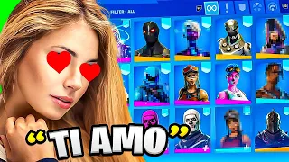 RIMORCHIO una RAGAZZA con le *SKIN RARE* di FORTNITE