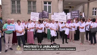 Protest podrške pretučenoj radnici: 'Nasilnicima je mjesto u zatvoru'