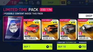 Asphalt 9 Italian Revolution II Card Packs Opening