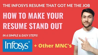 The Infosys Resume That Got Me the Job | How to Make Your Resume Stand Out