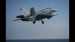 F A 18C Hornet Laser Guided Bomb Training + Carrier Take off & Landing