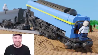 Mr Beast React To Train Vs Giant Pit