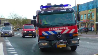 Brandweer en politie rukken groots uit naar een brand in een Winkelcentrum in Purmerend