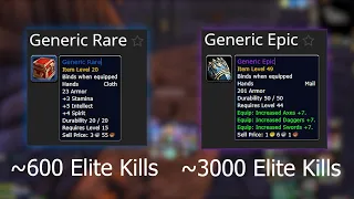 How many KILLS does it take to get a BoE RARE or EPIC? Season of Discovery [Classic WoW]