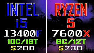INTEL i5 13400F vs RYZEN 5 7600X // PC GAMES BENCHMARK TEST //