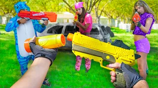 BATALLA DE NERF EN CAMPO MILITAR !!