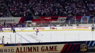 Winnipeg Jets vs Edmonton Oilers Alumni Game Teemu Selanne peanlty shot winning goal