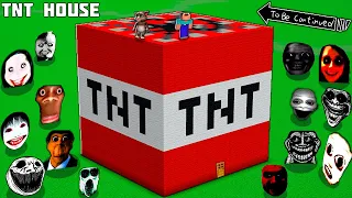 SURVIVAL IN TNT HOUSE WITH 100 NEXTBOTS in Minecraft - Gameplay - Coffin Meme NEXTBOT