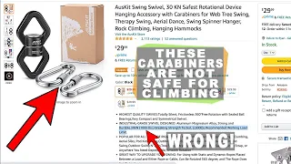 Sketchy carabiners from Amazon, AliExpress, Ebay and Walmart tested!