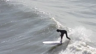 Longboard Surfing at Saunton Sands 14 March 2022 - small fun waves