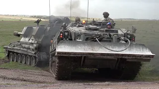 Armoured recovery vehicles towing heavy machinery 🪖 🇬🇧