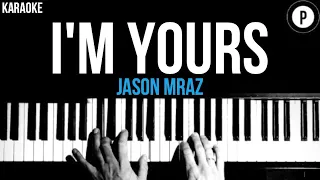 Jason Mraz - I'm Yours Karaoke SLOWER Acoustic Piano Instrumental Cover Lyrics