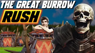 Burrow rush - I can't believe how this guy responded - WC3 - Grubby