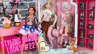 Let's Dress Barbie Signature Looks Doll #22 in the Disney ILY 4Ever's I Love Bambi Outfit.