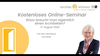 Online-Seminar: Wozu brauche ich eigentlich einen Architekten?