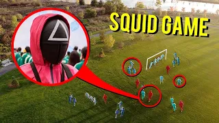 DRON FOOTED A SQUID GAME PLAY IN MYSTERIOUS PARK !! THEY PLAYED A GAME !!