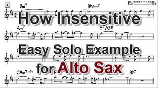 How Insensitive (Insensatez) - Easy Solo Example for Alto Sax