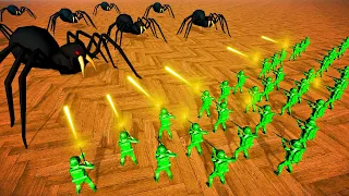 GIANT SPIDERS vs TOY SOLDIERS in The BEST Green Army Men Battle Simulator - Home Wars