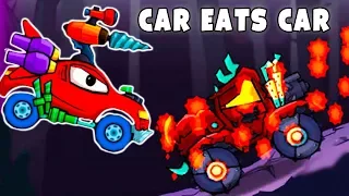 Машина Ест Машину ДРИЛЬ ПУШКА и АТАКА Хищных Машинок - Игра как Мультик Car Eats Car