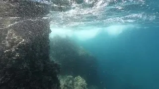 Underwater Rocks and Waves Stock Video
