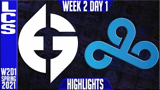 EG vs C9 Highlights | LCS Spring 2021 W2D1 | Evil Geniuses vs Cloud9