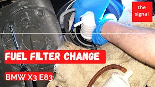 Where is X3 fuel filter? How to change bmw x3 e83 fuel filter inside of fuel tank